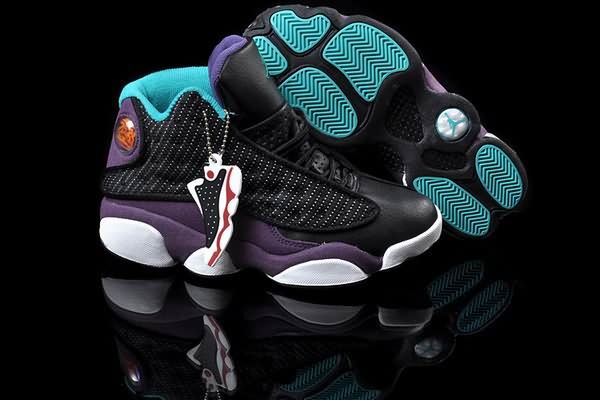 Hight Quality Womens Air Jordans 13 black blue purple